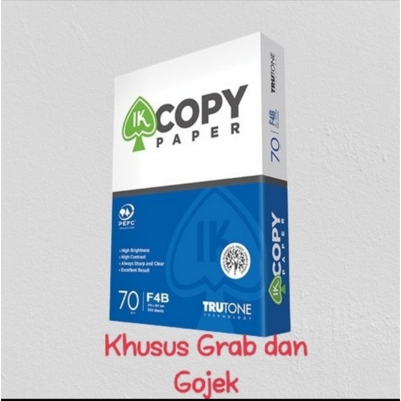 Jual Kertas Hvs F4 Folio 70 Gr Ik Copy Paper Khusus Grab Dan Gojek