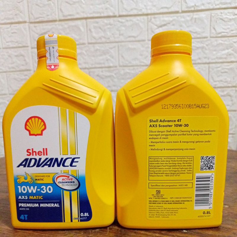Jual Oli Shell Matic Advance AX5 10W-30 0,8L | Shopee Indonesia