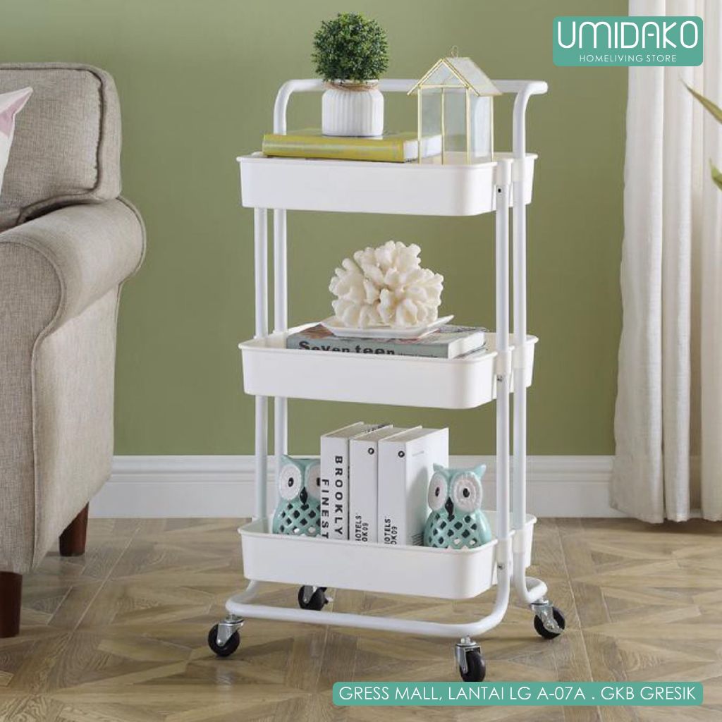 Jual RAK TROLI/TROLLEY RAK/RAK SERBAGUNA RODA/TROLI RODA - WARNA PUTIH ...