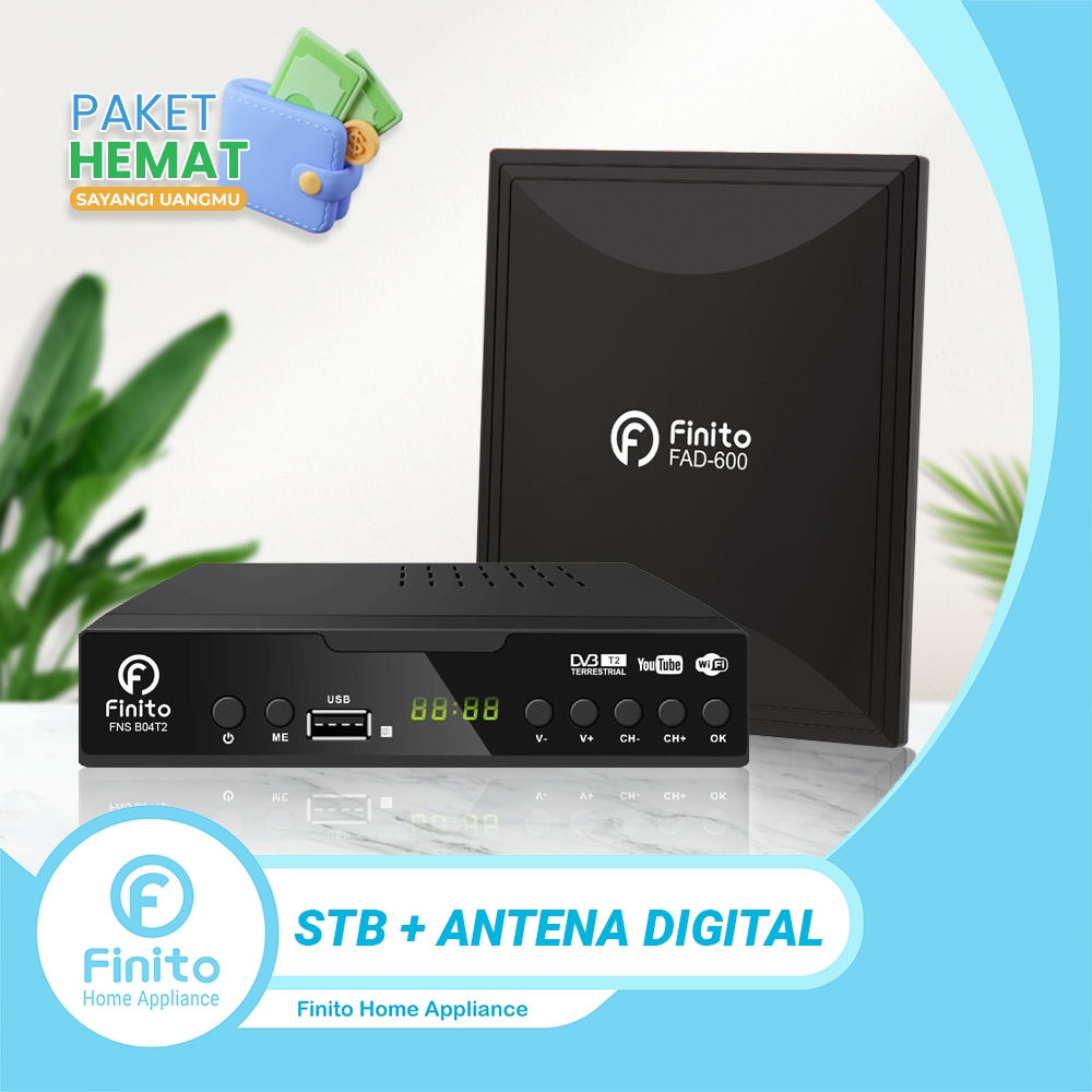 Jual [BUNDLE] STB Set Top Box + Antena Digital Finito Paket Nonton
