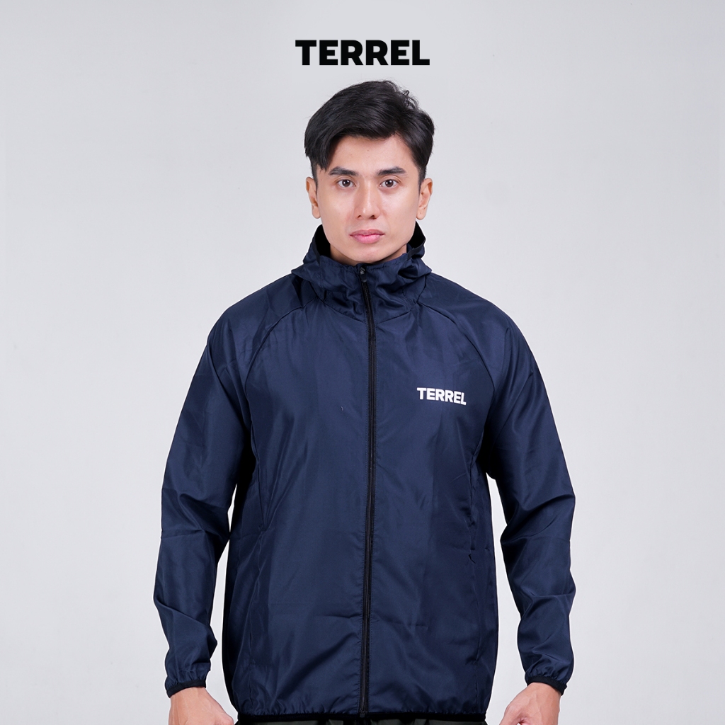 Jual Jaket Pria Parasut Windbreaker Biru Shopee Indonesia