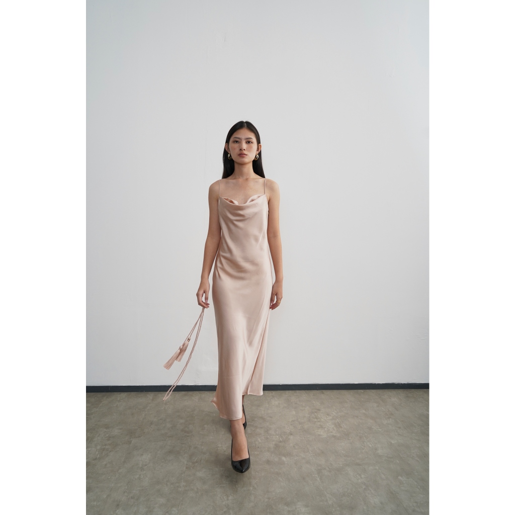 Jual PAFON Scarlette Dress - Champagne | Shopee Indonesia