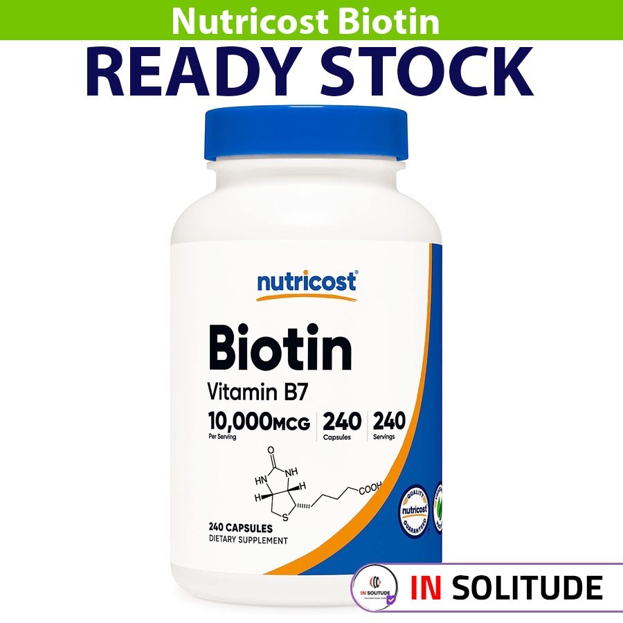 Jual Nutricost Biotin 10mg Vitamin B7 240 Capsules (10000mcg) Shopee