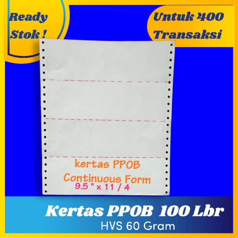 Jual Kertas struk A4 bagi 4 100 lembar kertas continous form PPOB