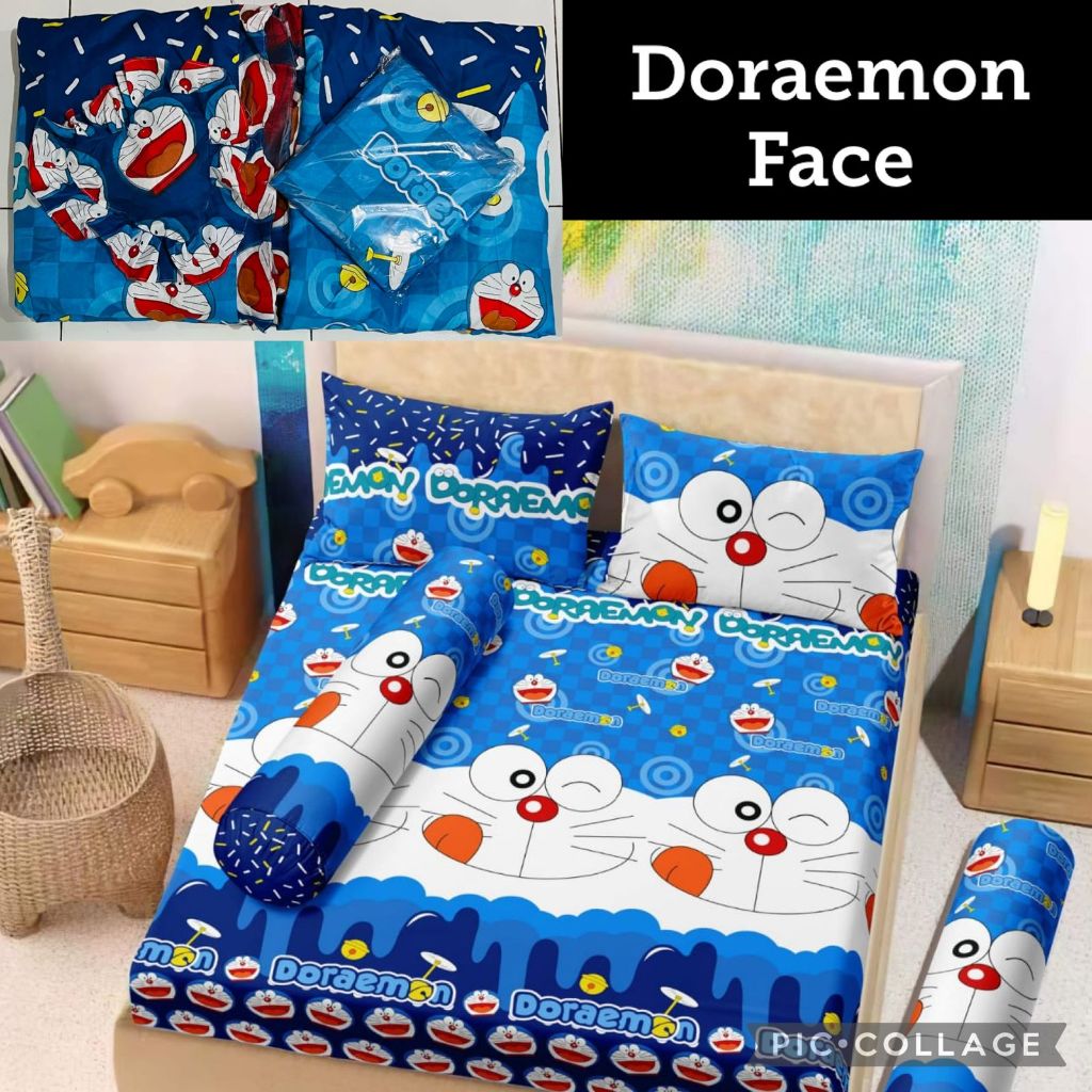Jual Promo Murah bedcover set + Sprei doraemon ukuran 180x200 / cover