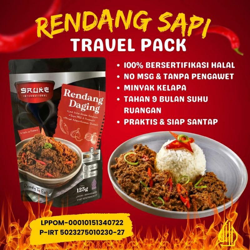 Jual ORIGINAL - Rendang Daging Lauk Instan Khas Padang Siap Saji 125gr ...