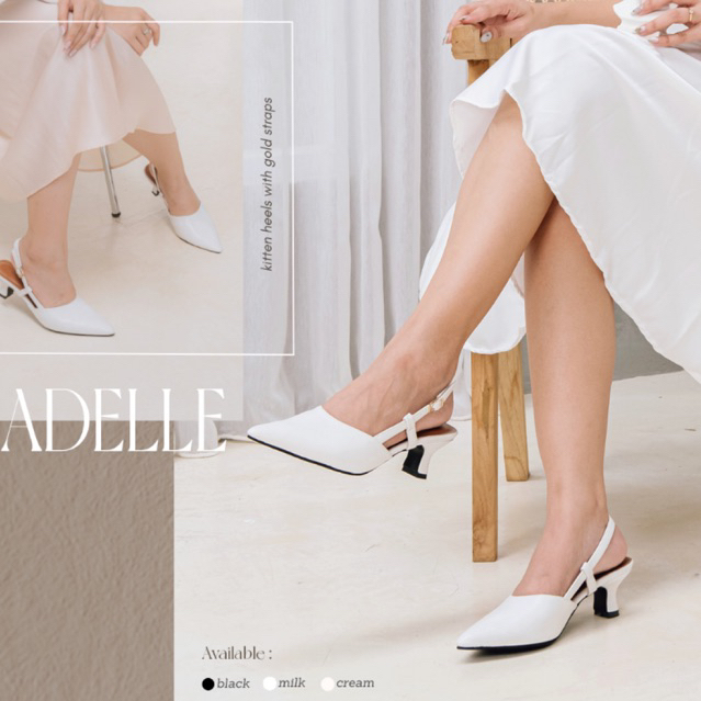 Jual KENESIA Adelle Kitten Heels Mules Sepatu Wanita Hak cm