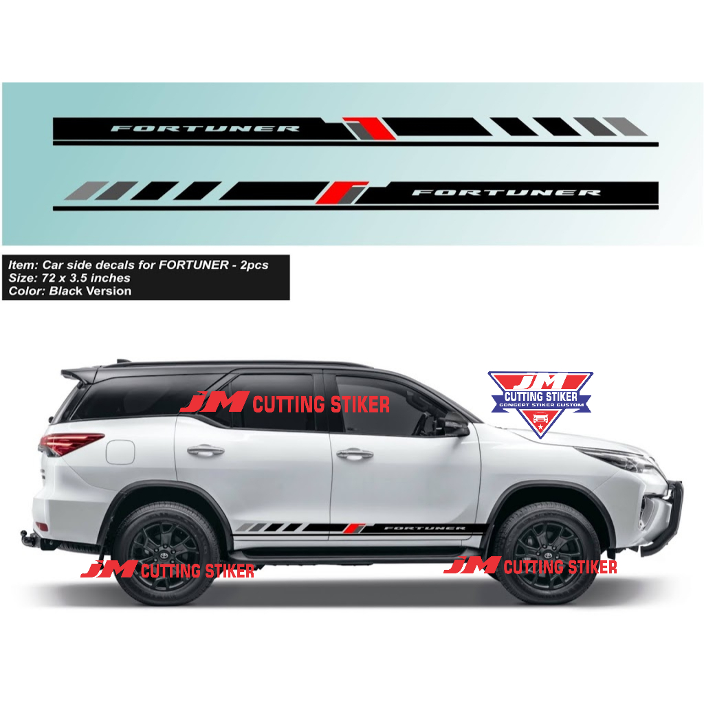 Jual Stiker List Mobil Fortuner Cuting Stiker Striping Body Toyota