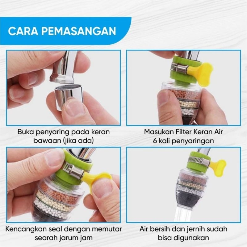 Jual NEW FILTER KRAN AIR 4 LAPIS SARINGAN AIR KERAN | Shopee Indonesia