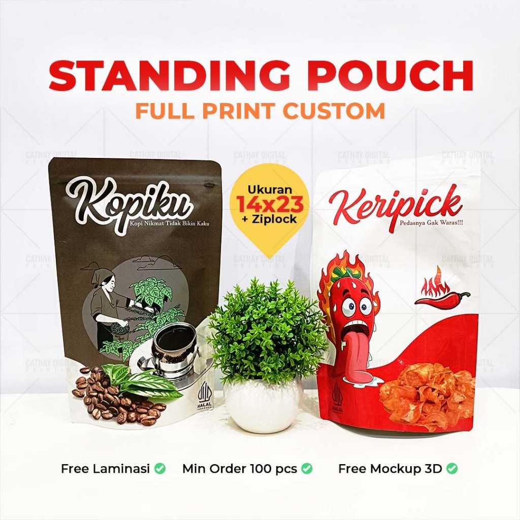 Jual Cetak Kemasan Makanan Standing Pouch Ziplock X Cm Shopee