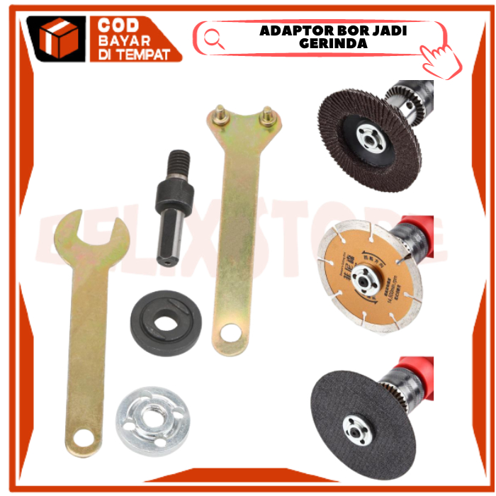 Jual Paketan adaptor mesin bor jadi mesin gerinda Arbor Adapter ...