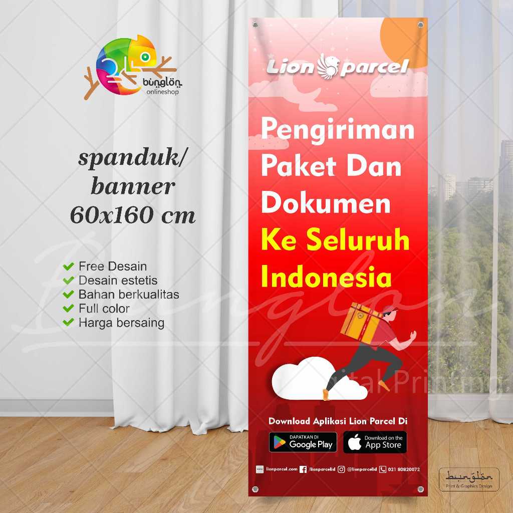 Jual Spanduk Banner Lion Parcel Bisa Custom Shopee Indonesia