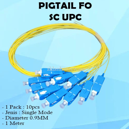 Jual PIGTAIL FO SC SC UPC SINGLE MODE 1 METER ISI 10 PCS KUNING ...