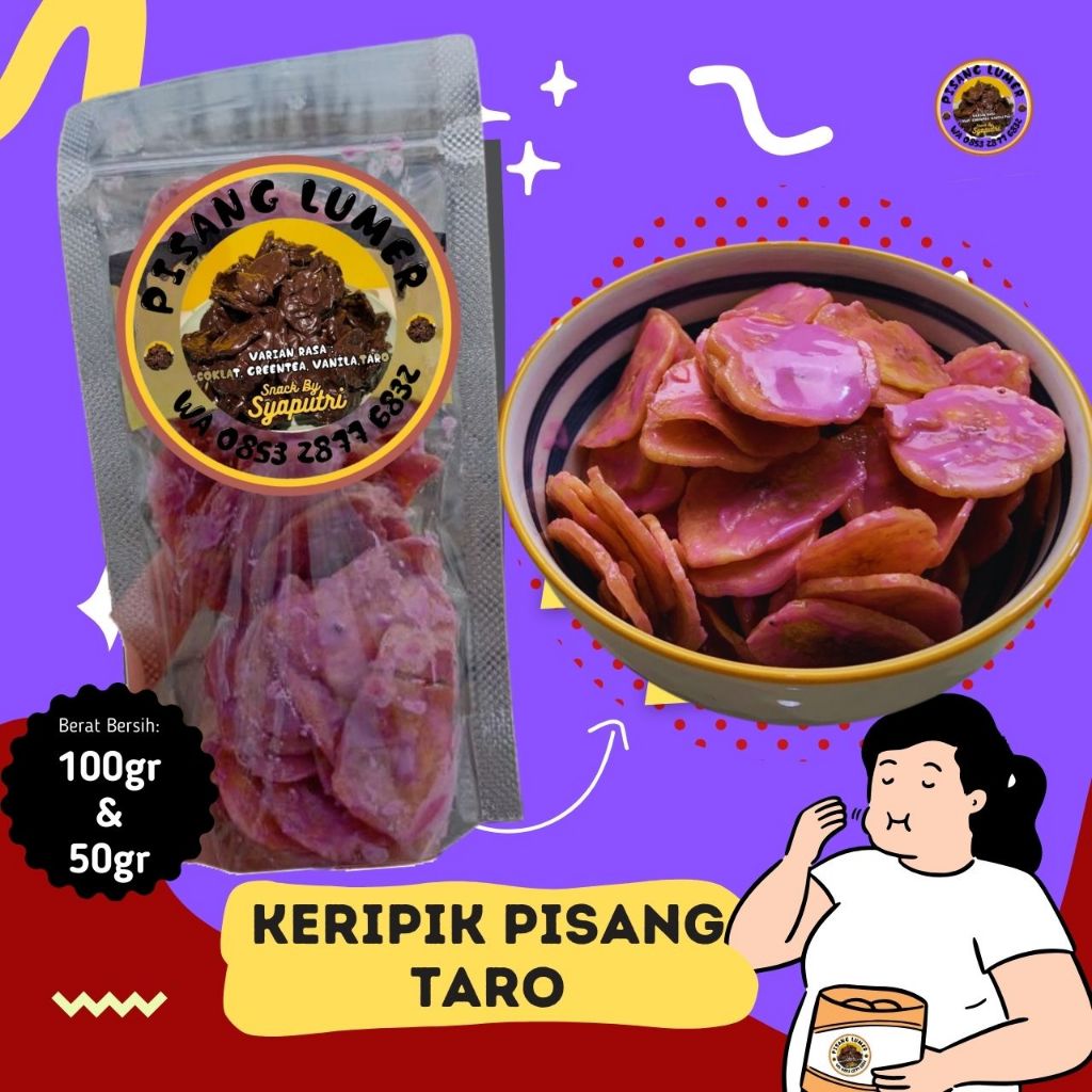 Jual Snack Cemilan Kiloan Jajanan Keripik Pisang Taro Camilan Kripik