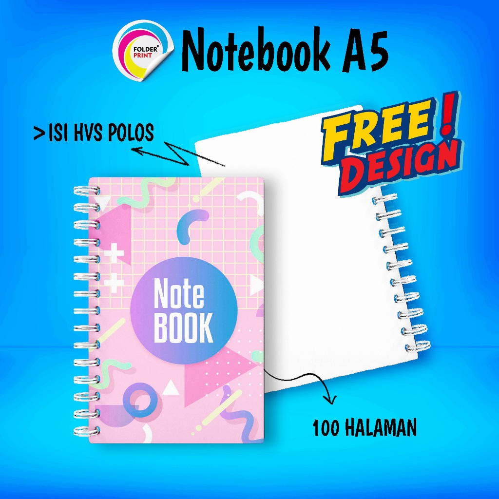 Jual Notes Custom A5 Spiral Block Note 100 Halaman Cover Depan Belakang ...