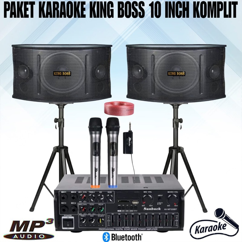 Jual paket karaoke 2 speaker 10 inch king boss paket karaoke rumahan
