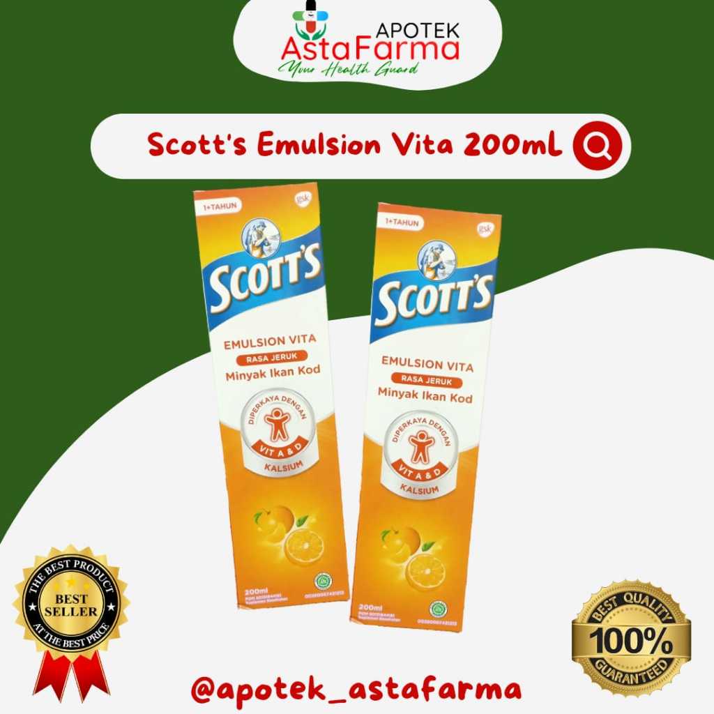 Jual SCOTTS EMULSION Minyak Ikan Kod MULTIVITAMIN Lengkap | Shopee ...