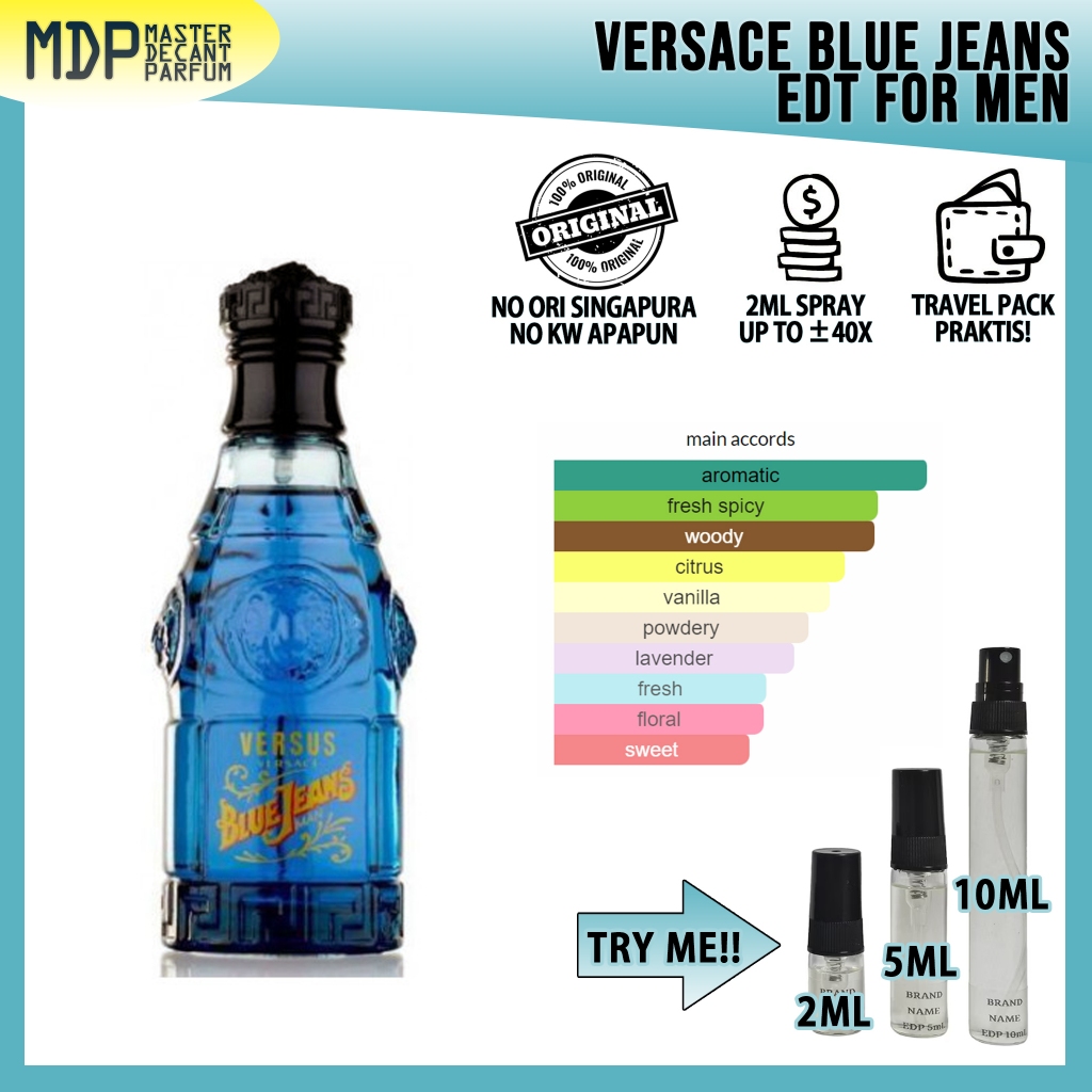 Jual (Share Decant) VERSACE MEN Parfum Eros Flame Blue Jeans 100