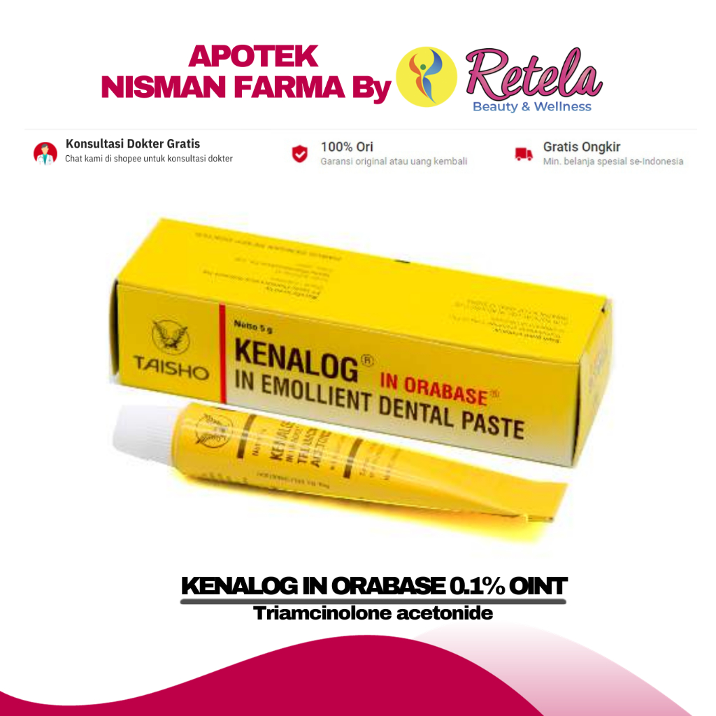 Jual KENALOG IN ORABASE 0.1 OINT ( Triamcinolone acetonide ) Shopee