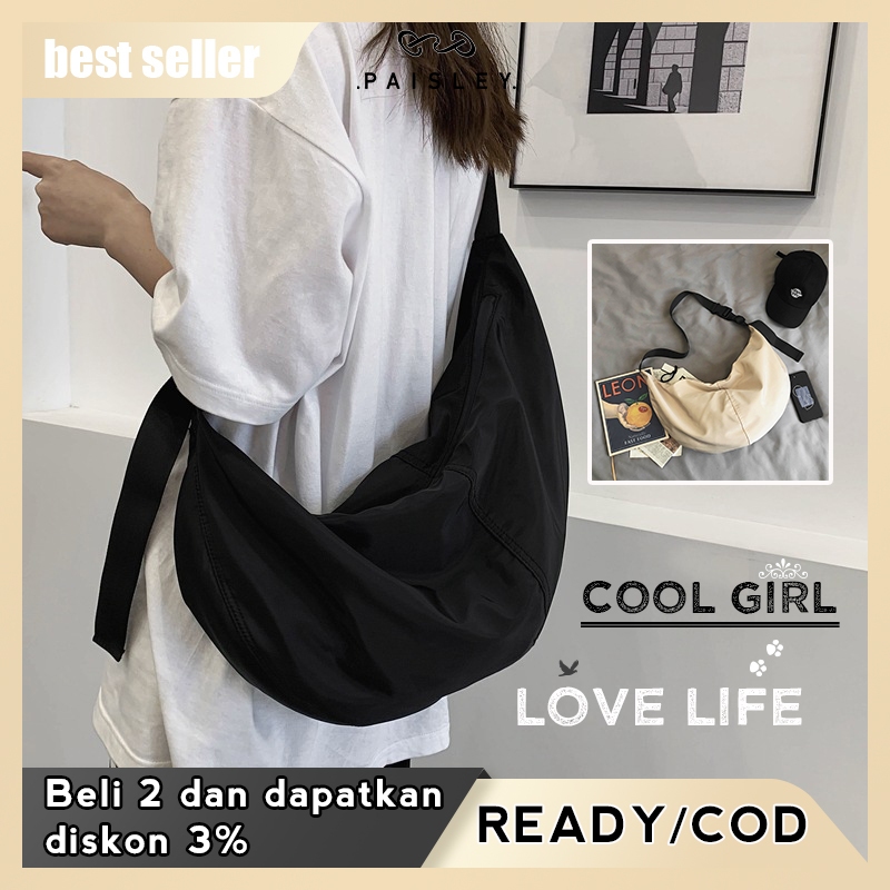 Jual 【READY!】Tas Selempang Wanita Kapasitas Besar Mahasiswa Ransel