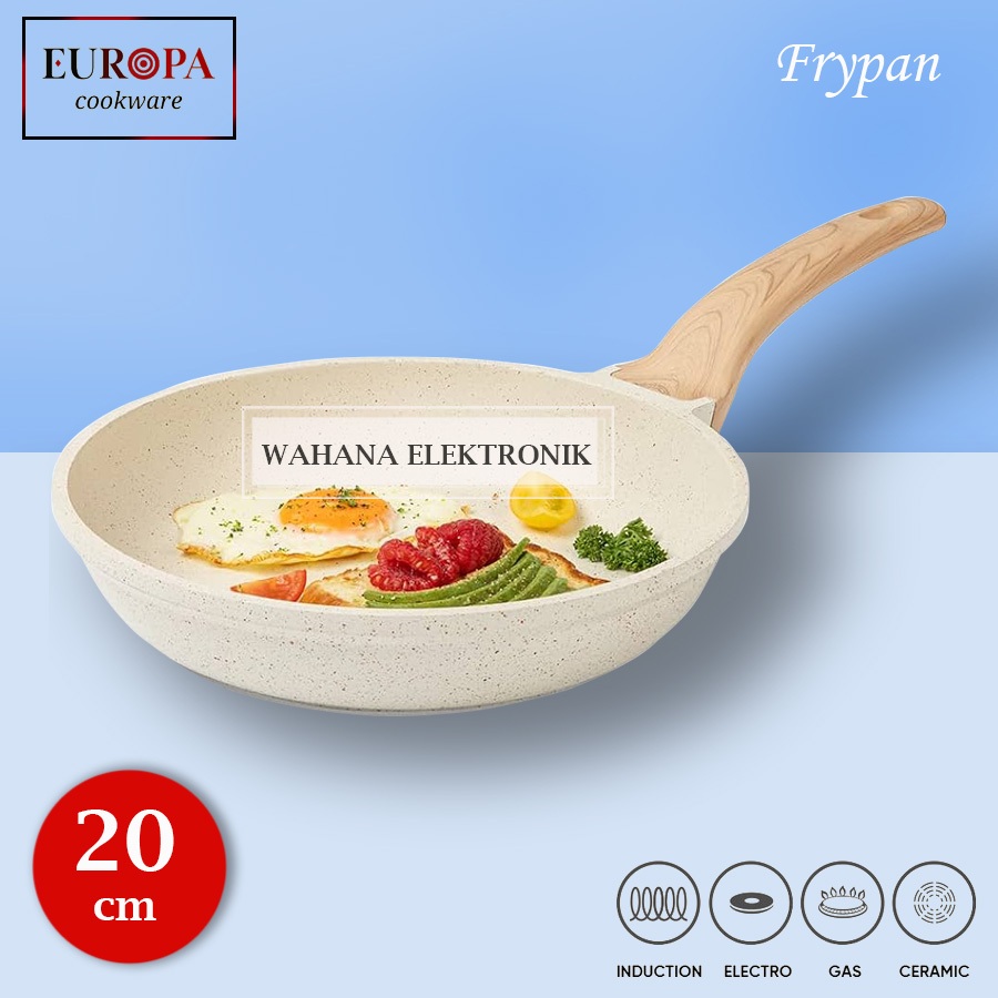 Jual Europa Frying Pan Cm Coating Marble Non Stick Panci Anti Lengket Frypan Wajan