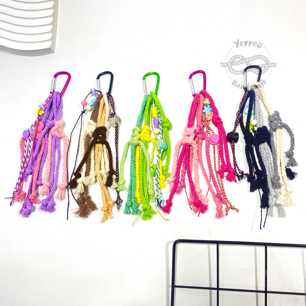 Jual READY STOK BAG CHARM Macrame Keychain Carabiner Tali Tas Aksesoris ...