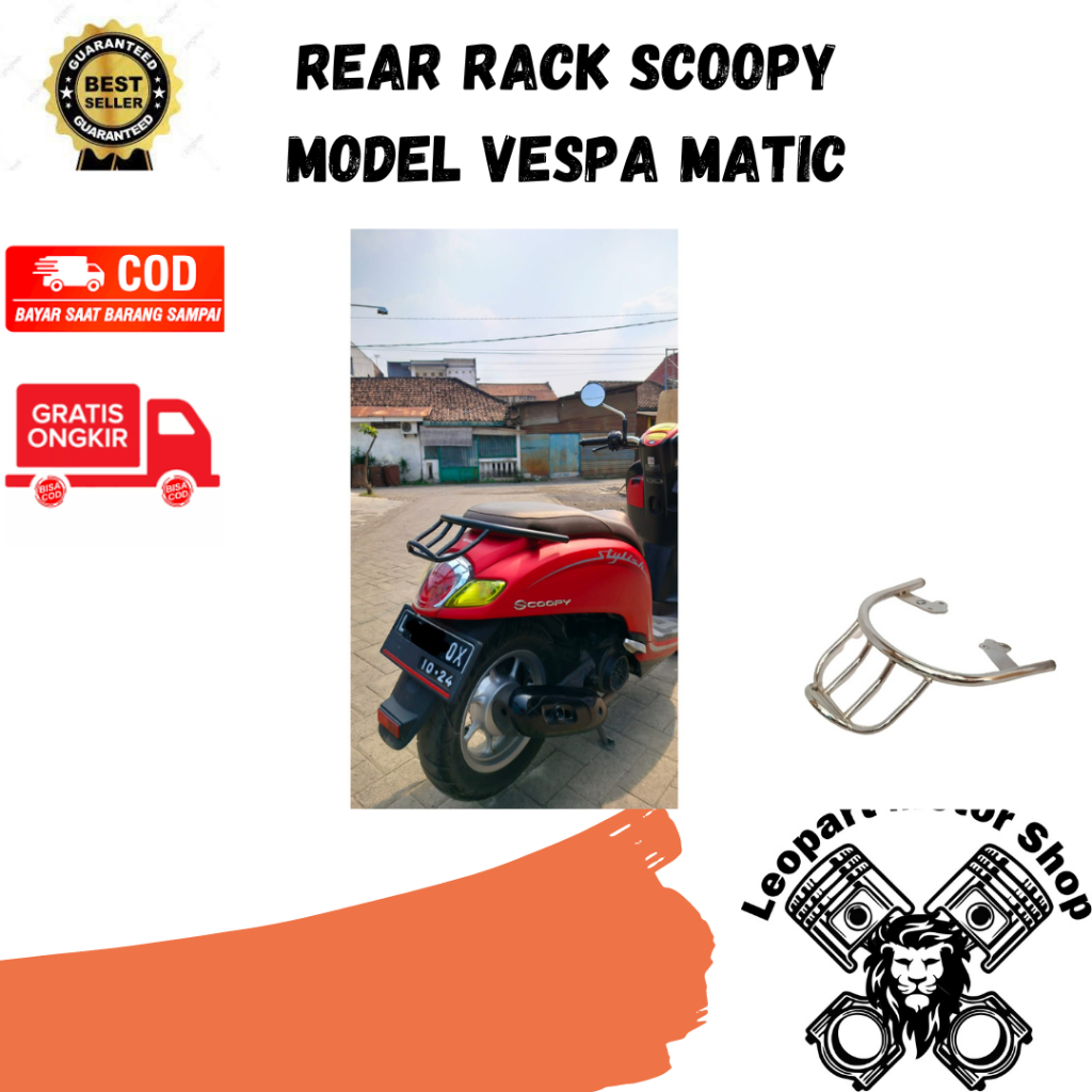 Jual Behel Planger Rak Rear Rack Aksesoris Honda Scoopy Model Vespa ...