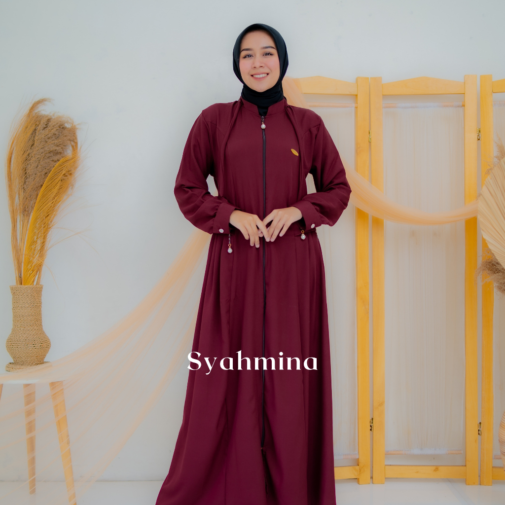 Jual Syahmina Baju Gamis Wanita Fradella Dress Abaya Turkey Premium Bahan Tiffany Twill