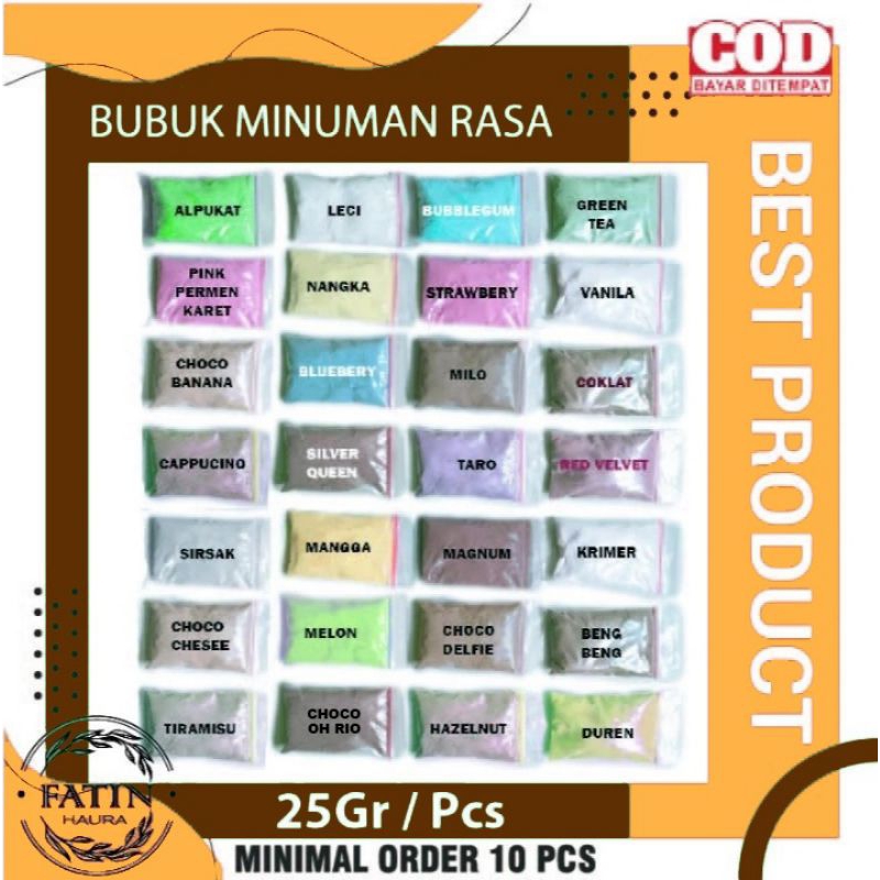 Jual BUBUK MINUMAN RASA 25 GR/ SERBUK MINUMAN ANEKA RASA/ BUBUK MINUMAN ...