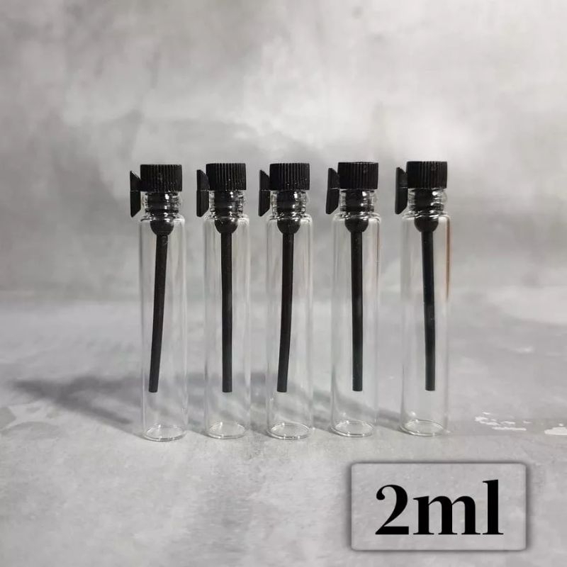 Jual TERMURAH BOTOL KACA VIAL 2ML BOTOL TESTER FARPUM STIK HITAM TUTUP ...
