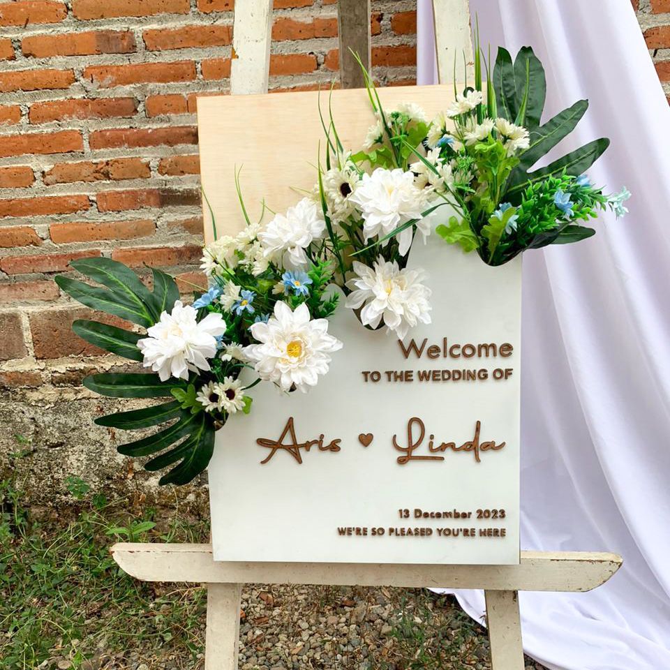 Jual Akrilik Wedding Sign Welcome Sign Akrilik Sign Papan Ucapan Dekorasi Lamaran