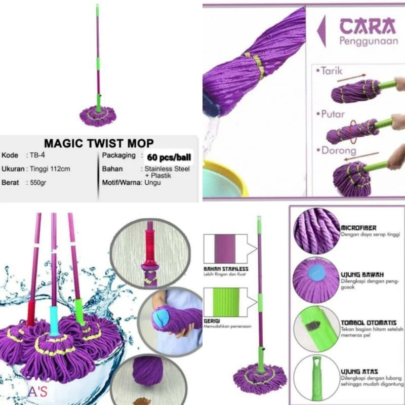 TB-4 MAGIC TWIST MOP ALAT PEL LANTAI | AutoStock