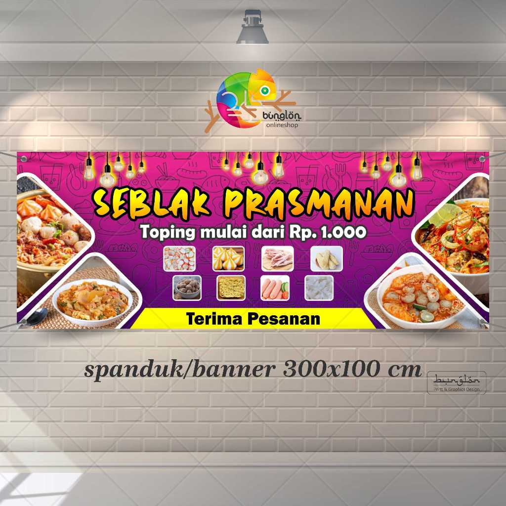 Jual Spanduk Banner Seblak Prasmanan Custom Murah Keren Shopee Indonesia