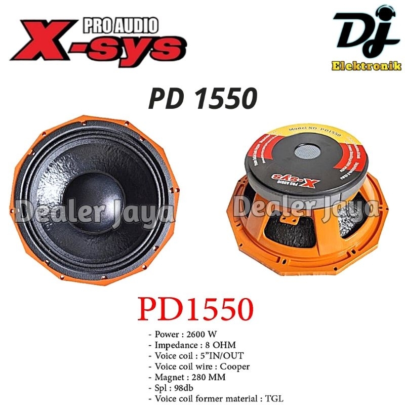 Jual Speaker Komponen Xsys / X-sys PD 1550 / PD1550 - 15 inch | Shopee ...