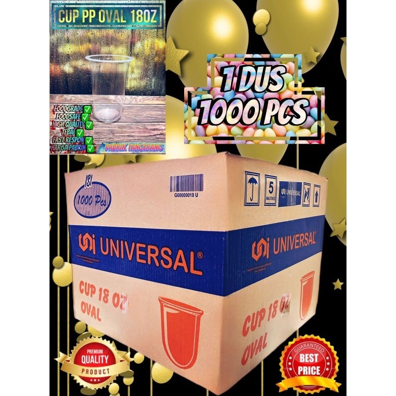 Jual Gelas Plastik Oval Uk 18 Oz |Cup Oval 18 oz merek universal Gelas ...