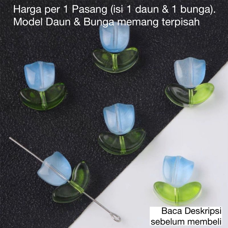 Jual Manik Bunga Tulip (1 pasang isi 1 daun & 1 bunga) | Shopee Indonesia