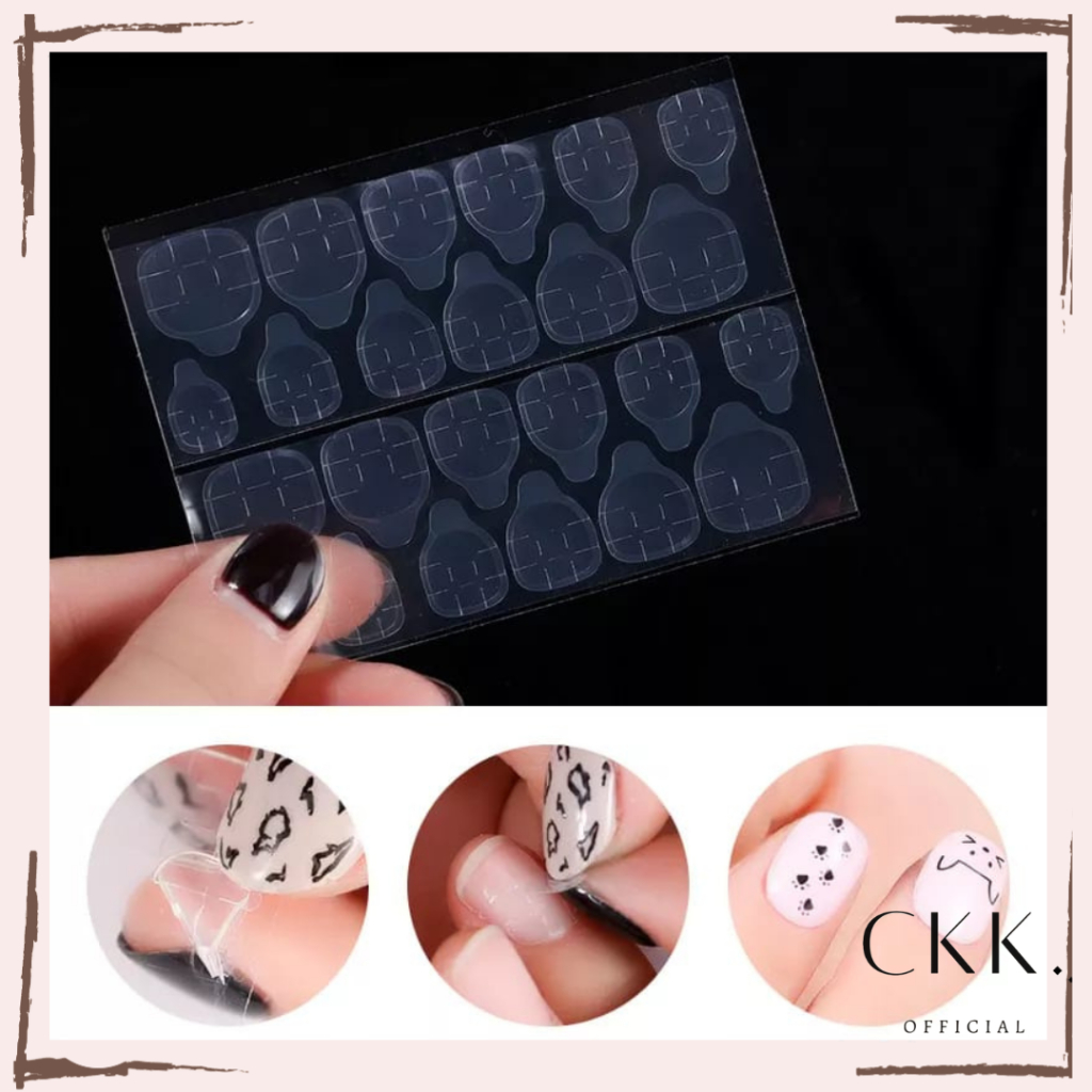~ CKK ~ GB 24pcs Lem Kuku Palsu / Gel Double Tape Transparan