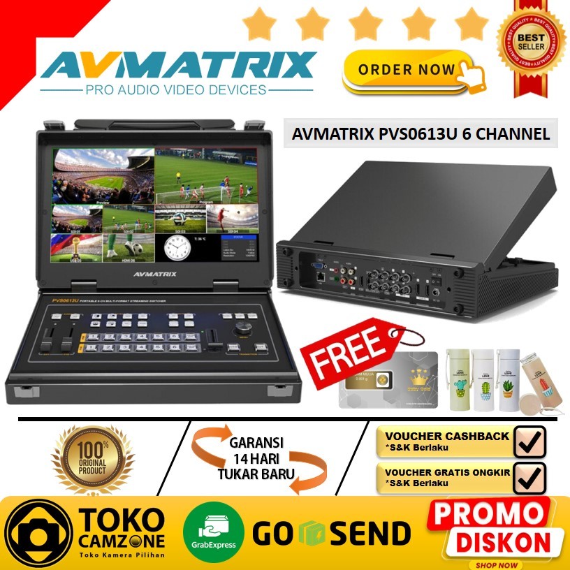 Jual AVMATRIX PVS0613U Portable 6-Ch SDI/HDMI Multi-Format Streaming ...