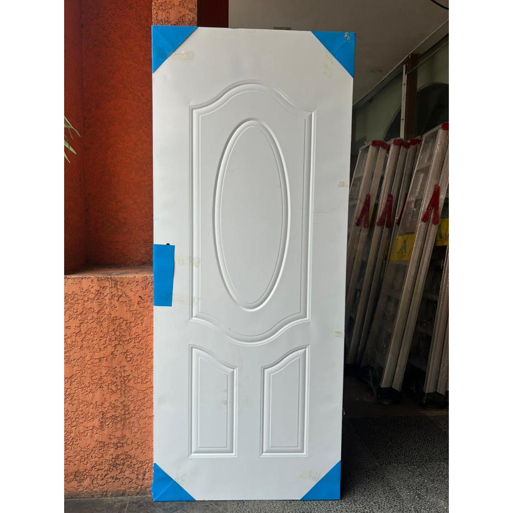 Jual PINTU RUMAH PlAT BAJA/ WARNA PUTIH / PINTU KAMAR / FULLSET PINTU