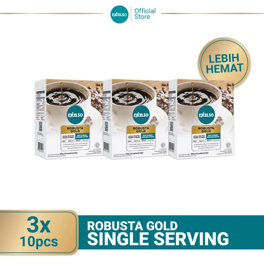 Jual Kopi Excelso Robusta Gold 100 gr / Robusta Gold Sachet / Robusta