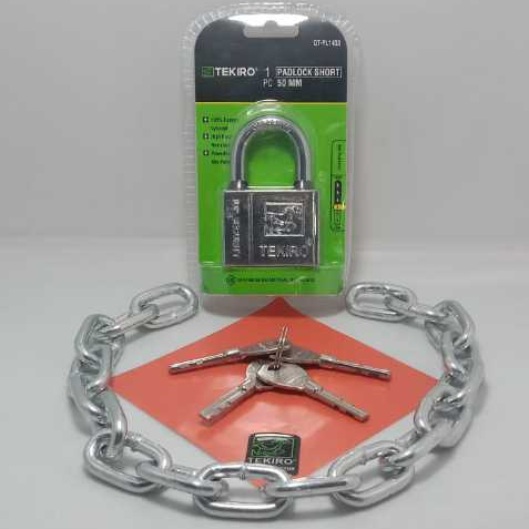 Jual Paket Gembok Putih Stainless Anti Rust Anti Maling 50mm + 1 Meter ...