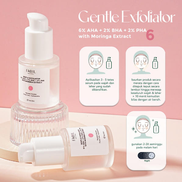 Jual Fabil Gentle Exfoliator (6 AHA + 2 BHA + 2 PHA with Moringa Extract) Shopee Indonesia
