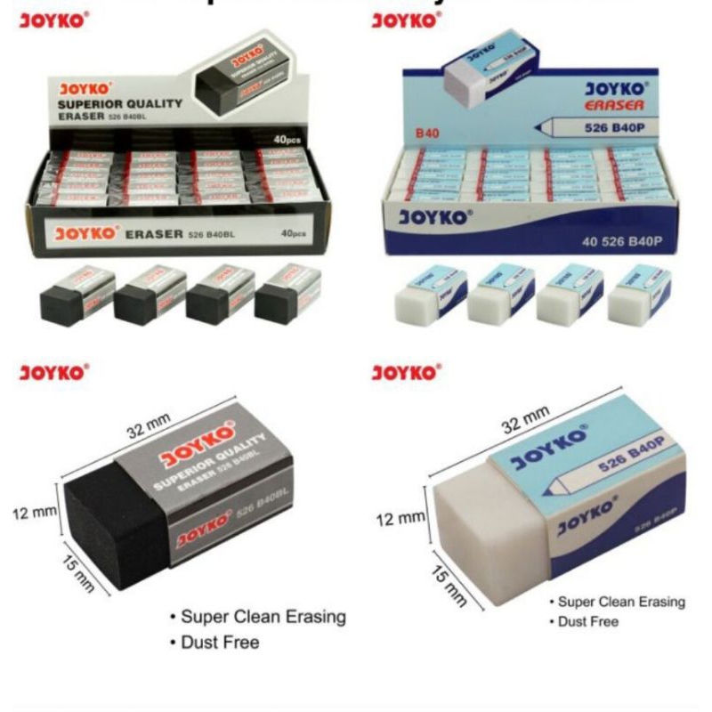 Jual Penghapus Pensil JOYKO Hitam - Putih ERASER 526 Ecer | Shopee ...