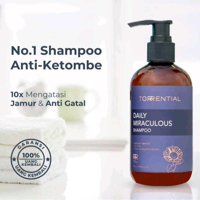 Jual TORRENTIAL SHAMPOO ANTIKETOMBE DAILY MIRACULOUS SHAMPOO MENGATASI