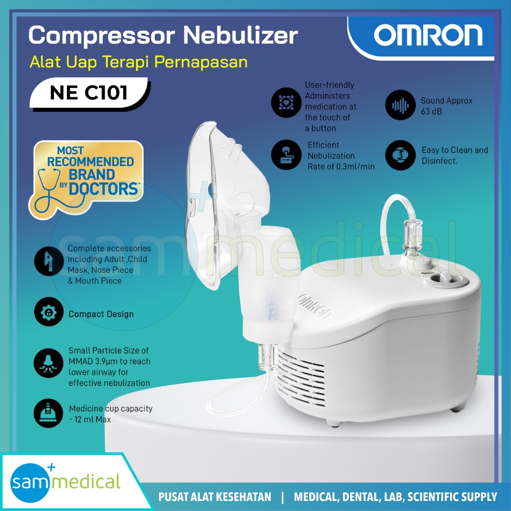 Jual Omron Nebulizer Compressor (White) NE C101 / nebuliser kompresor ...