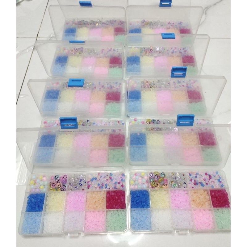 Jual Mote manik MOZA ICE Box Sekat dan manik -manik campur | Shopee ...