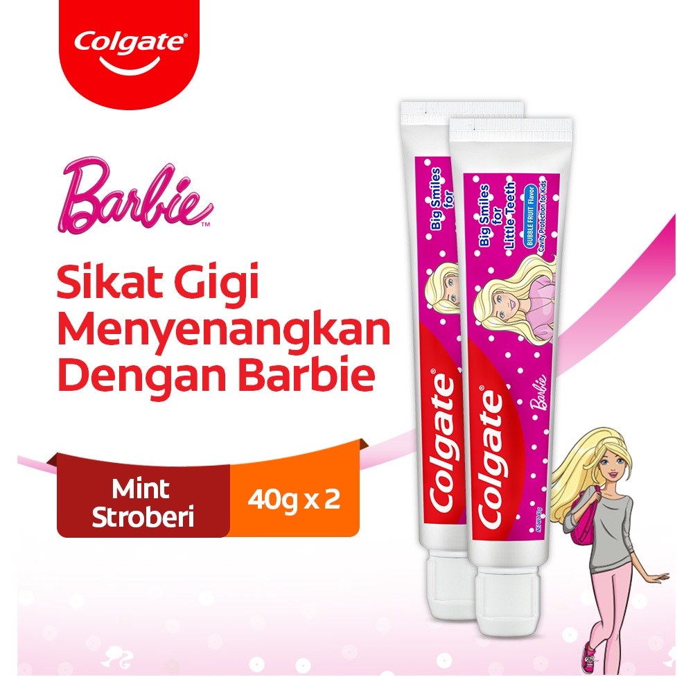 Jual Colgate Kids Barbie Bubble Fruit Toothpaste 40g - Pasta Gigi Anak ...