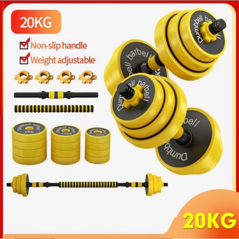 Haltères Réglables Exerci 6-en-1 - Set évolutif 20-40 Kg (Kettlebell, Barre, Etc.) - Vert