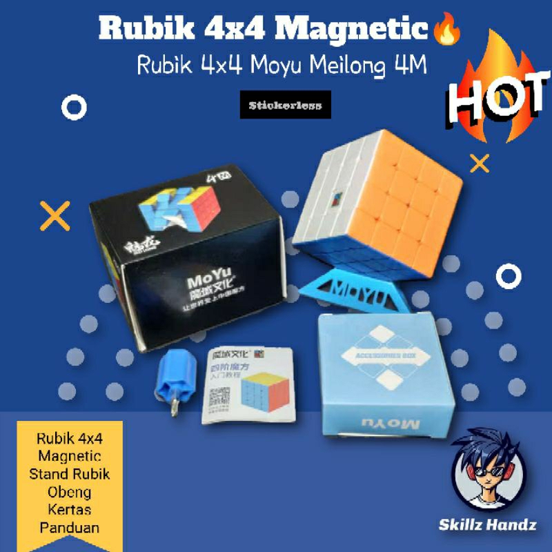 Moyu MEILONG4 Magic Cube 4x4 Stickerless 4x4x4 Traditional Cube Education Toys for Kids