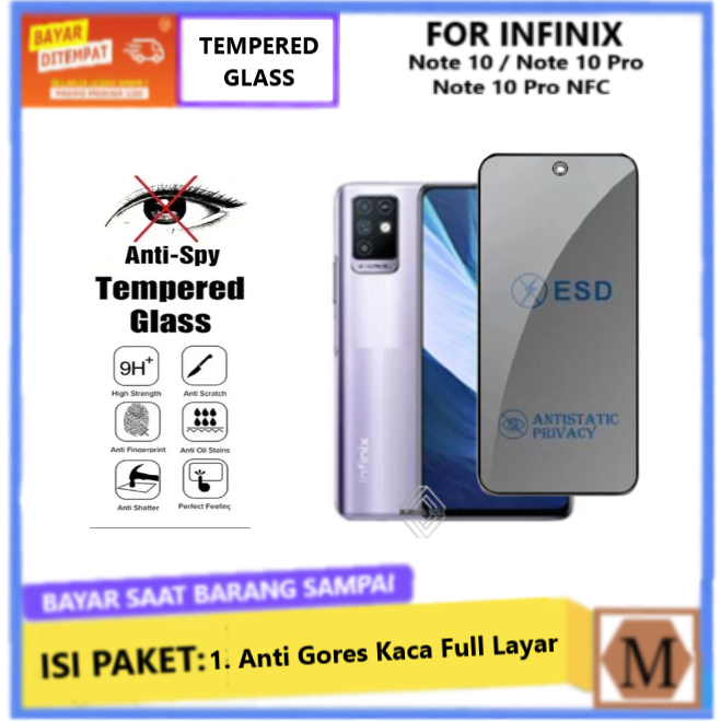 Jual Tempered Glass Anti Spy Infinix Note 10 10 pro 10 Pro NFC 8i 8 7 ...